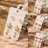 3Pairs Earring Set Gold Color Plated Imitation Shell Smooth Sea Star Pendant Pearl Earrings Women's Jewelry Gift