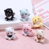 3Pcs/Bag Cute Waving Cat Figurines Car Ornaments Miniature Lucky Cat Home Desktop Decoration Diy Accessories Dollhouse Toy Gifts