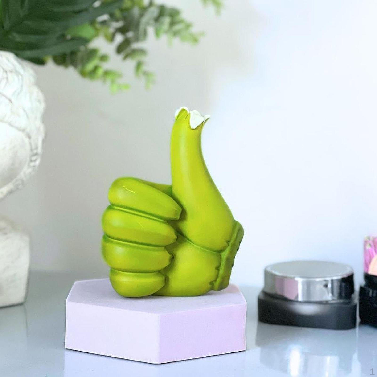 

Скульптура руки в виде жеста банана для украшения стола, уникальный предмет коллекционного искусства зелёный
