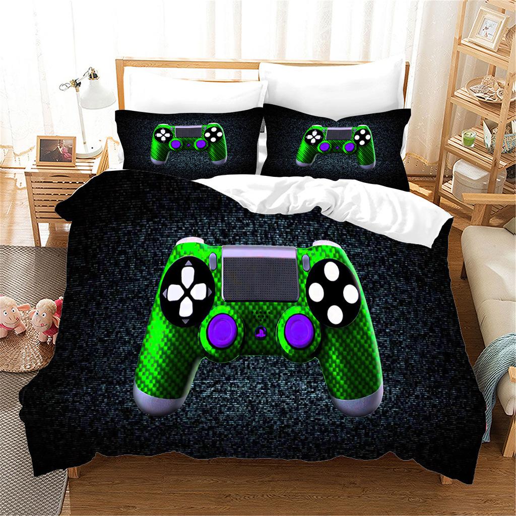 Gamepad Printing Three-Piece Digital Printing Quilt Cover Pillowcase Sheet