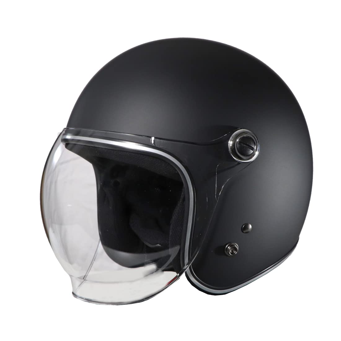 

MOTO BASE SG/PSC Certified Motorcycle Vintage Jet Helmet with Shield | MBHL-VJ01S | Matte Black/Free Size (57-60cm)