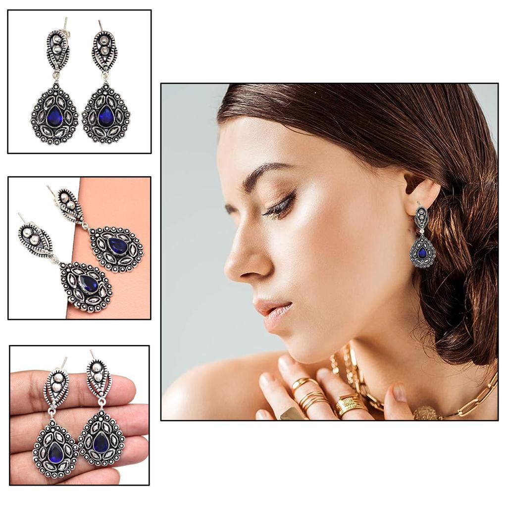 Tanzanite Gemstone Unisex Women's Gift For Her Silver Jewelry Earring 1.5''