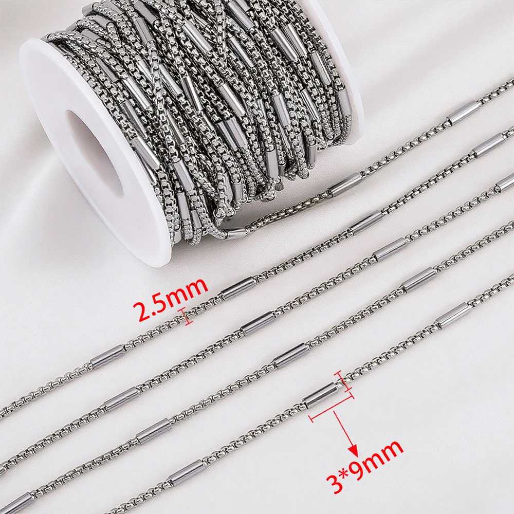 No Fade 1M Stainless Steel Cuban Keel Figaro Chain for Needlework DIY Chunky Necklace Bracelet Jewelry Making Materials Supplies