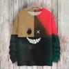 Women's Casual Long Sleeve Halloween Print Round Neck Knit Sweater Top