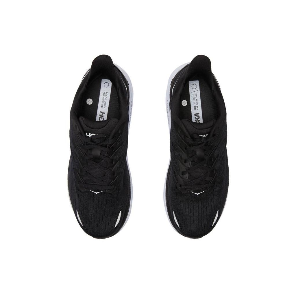 HOKA One One Clifton 8 Black White Wide 1121374-BWHT