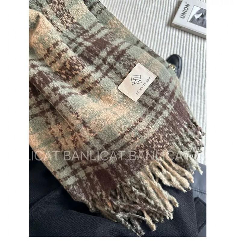 Soft Fuzzy Oversized Scarf Women Winter Warm Thick Acrylic Blend Solid Color Plush Neck Wrap