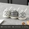 Ceramic Spice Jar Set Home Kitchen Salt Pepper Oil Chili Container Combo