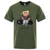 Motorcykelentusiast Street Ted Rider Tryckt T-shirt Herr Lös Casual Kortärmad Sommar Andningsbar T-shirt Bomullskläder
