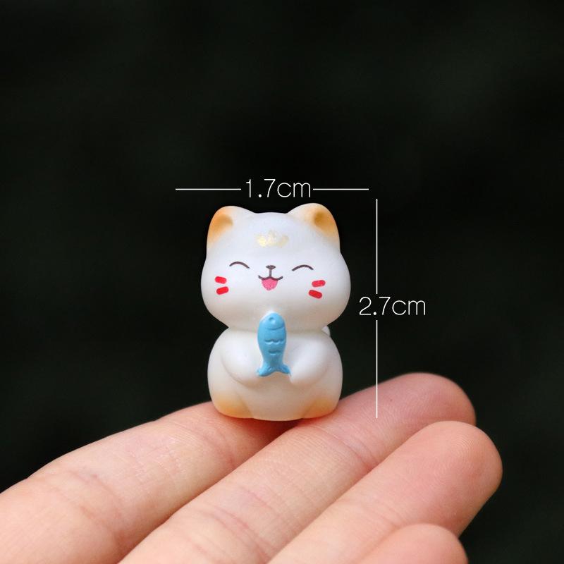 Entzückende Cartoon-Kätzchen-Plüschpuppe - Kreatives DIY-Puppenhaus und Gartendekoration für Schreibtische