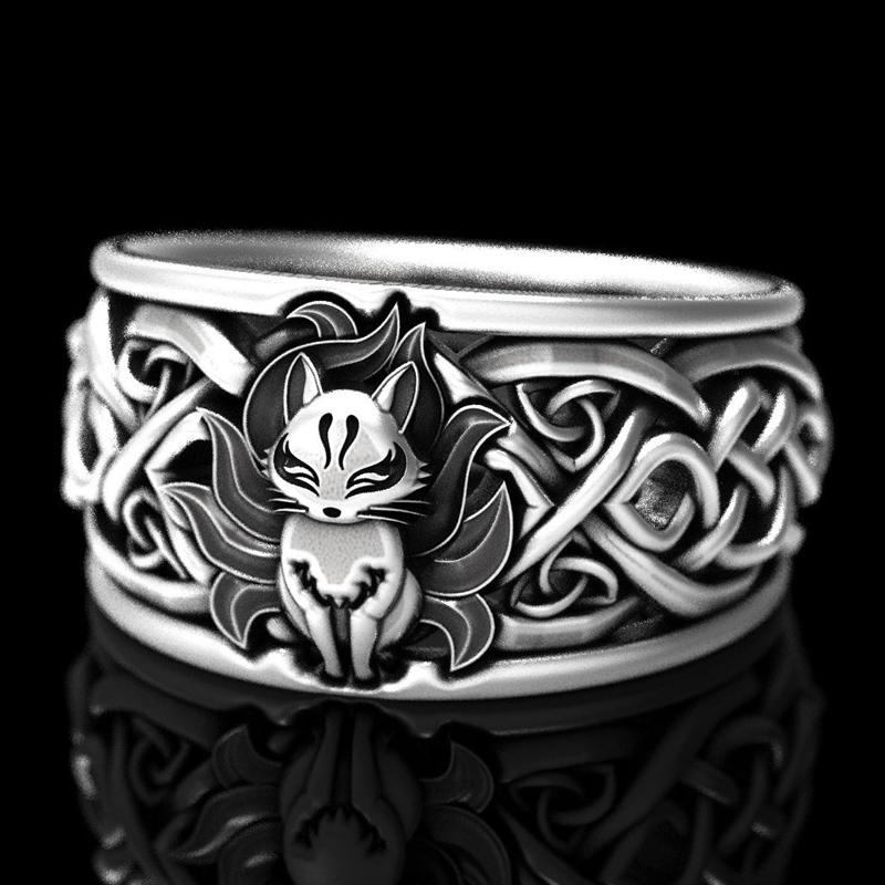 Huitan Viking Nordisk Mytologi Jättevarg Män Ring Försvar Totem Varg Mode Hip Hop Rock Unisex fingerring Punk Present