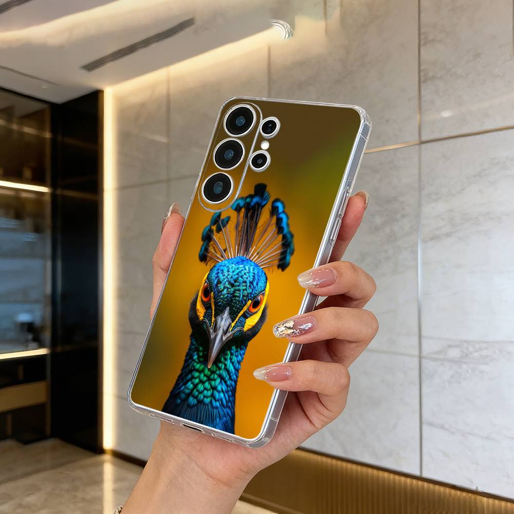 

Colorful peacock Clear Phone Case for Samsung S25, S24, S21, S22, S23, S30, Ultra, S20, Plus, FE, Lite Samsung S21