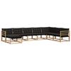 Outdoor Sofa Set with Cushions 8 Pcs White and Black