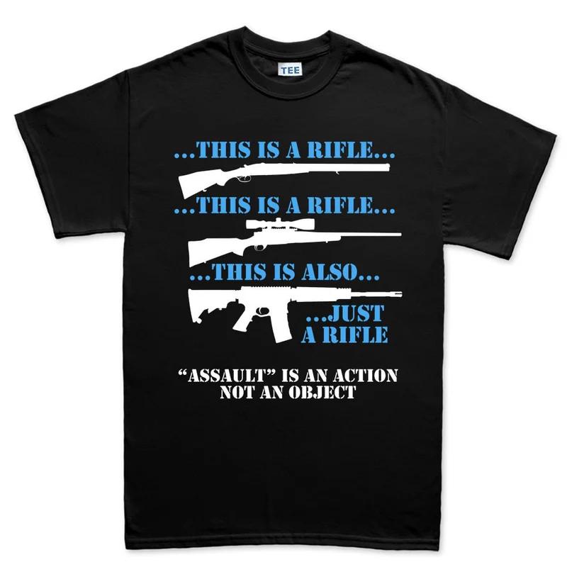 Rifle Unisex Cotton TShirt Black Casual Workout Athletic Cool Graphic Tee