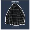 2023 New Men's Clothing Shirt Long Sleeve Square Collar Spring Autumn Loose Fashion Casual Plaid All-match Button Tops