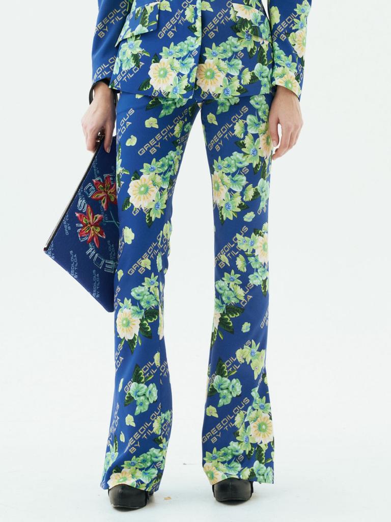 GREEDILOUS Floral Print Slit Pants