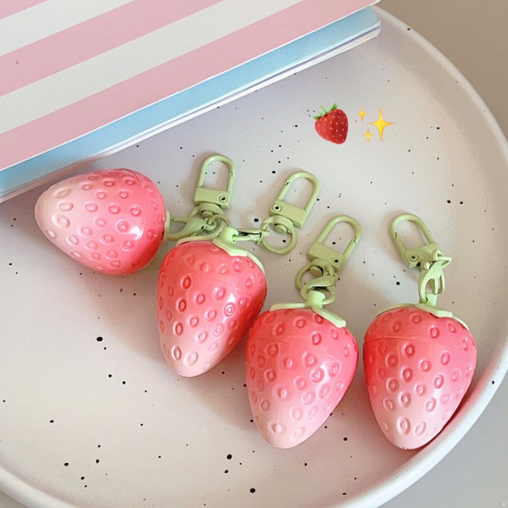 1 Stück Erdbeer-Anhänger Lippenmaske Temperaturwechselnd Feuchtigkeitsspendend Fruchtaroma Lippenstift Hydratisierende Lippenpflege Make-up Zubehör Kosmetikwerkzeug