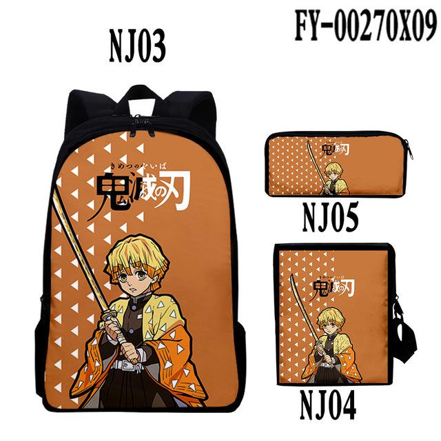 Women's Handbag and Backpack Demon Slayer Backpack Shoulder Bag Pencil Case Kids Boys Girls Cartoon Anime Kimetsu No Yaiba Tomioka Giyuu Schoolbag