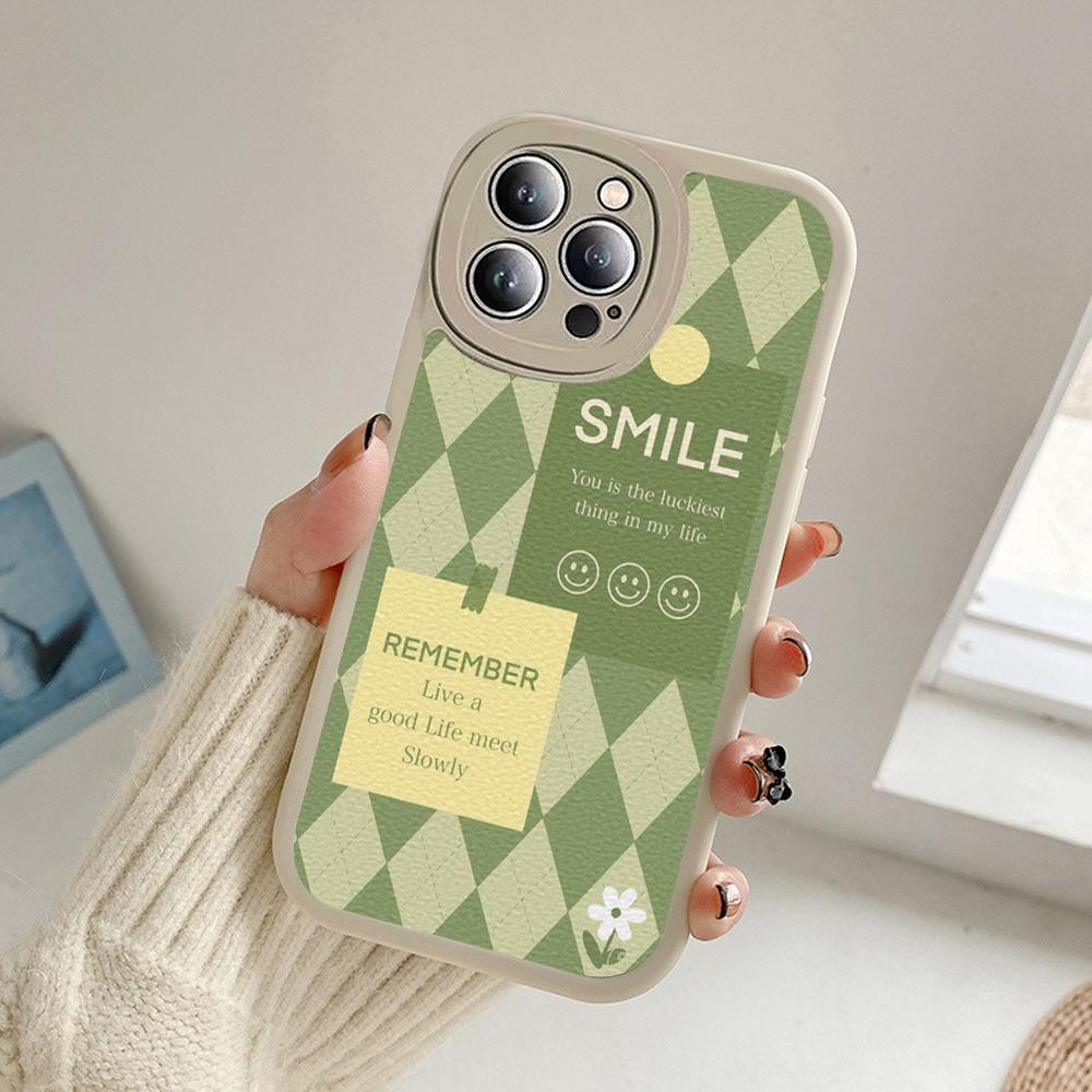Custodia per telefono Smiley a quadri bianchi e neri per Iphone 14 13 11 12 Pro MAX 13 12 MiNi 7 8plus 14 13 11 PRO X XS 12 11 XR Coperture in pelle di agnello