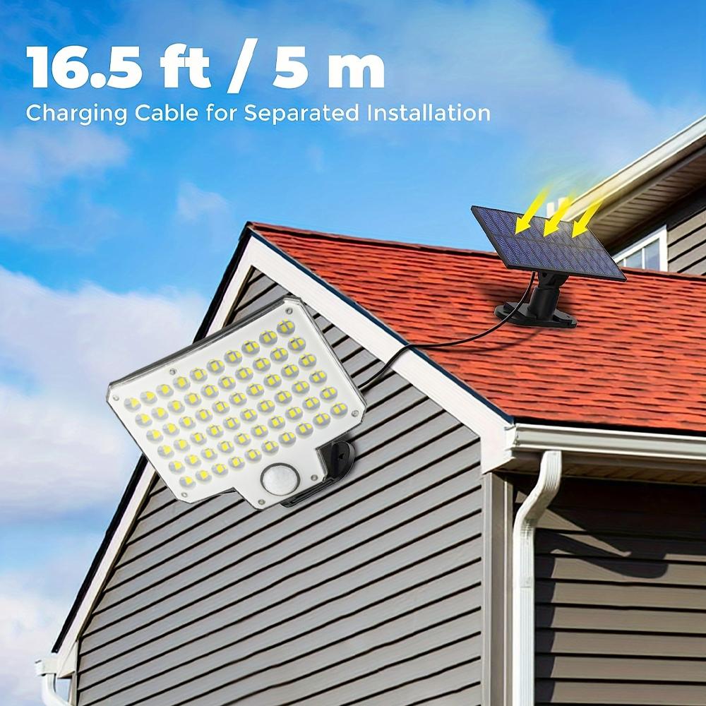 240LED solar powered body sensing wall light with three light modes IP65 split mounting Remote control and rotatable