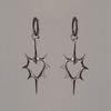 Y2K Punk Hollow Thorn Love Heart Pendant Earrings for Women Vintage Unusual Stainless Steel Ear Buckle Zircon Party Accessories