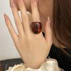 Women's High-End Amber Resin Statement Ring - Versatile Cold Style for Index Finger