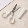 Scissors Portable Paper Cutting Knife White Handmade Small Scissors Office Set with Cover Safe Artistic Small Scissors