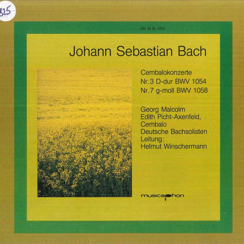

LP Record HELMUT WINSCHERMANN, DEUTSCHE BACHS - J S Bach Cembalokonzerte Nr3 D-dur, BM30SL4203 MUSICAPHON Germany Classical Used