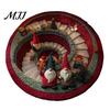 Tappeto Illusione Ottica Natale Tappeto Rotondo 3D, Area Babbo Natale 39 Tappetino per Riunioni Festive Polsterato-Come per Soggiorno Camera da Letto Decorazione Casa
