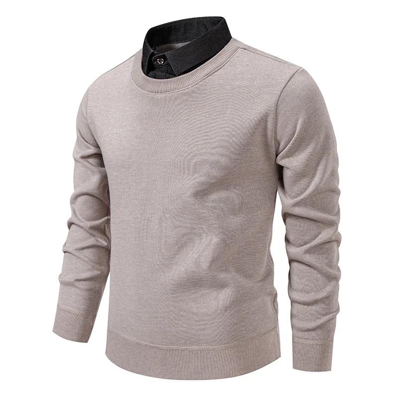 Autumn Winter Men Vintage Fleece Sweaters Men Polo Collar Pullover Men Casual Thick Sweater Men Knitwear Korean Bottomed Shirt