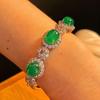 Full Green, Yang Green, Natural Agate Green Chalcedony Bracelet, Women'S Opening Is Slightly Inlaid, And The Real Shot Is Fidelity.