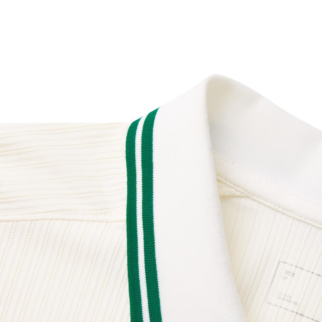 Li-Ning Comfortable Casual Simple Breathable Striped Loose Fit Polo Shirt Women Tops Off-White APLV116-2