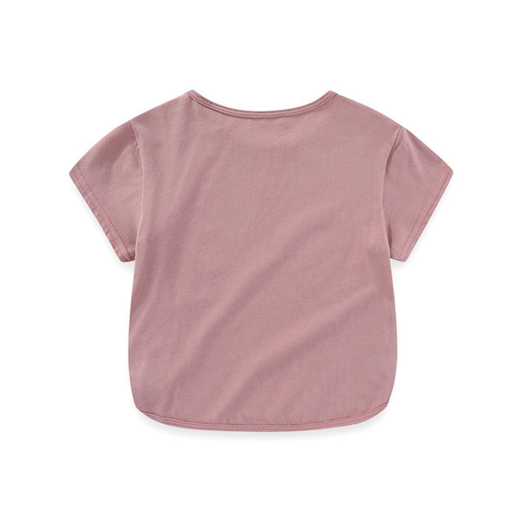 Summer Children's Fashionable Loose Cotton Short Sleeved T-shirt Candy Colored Top