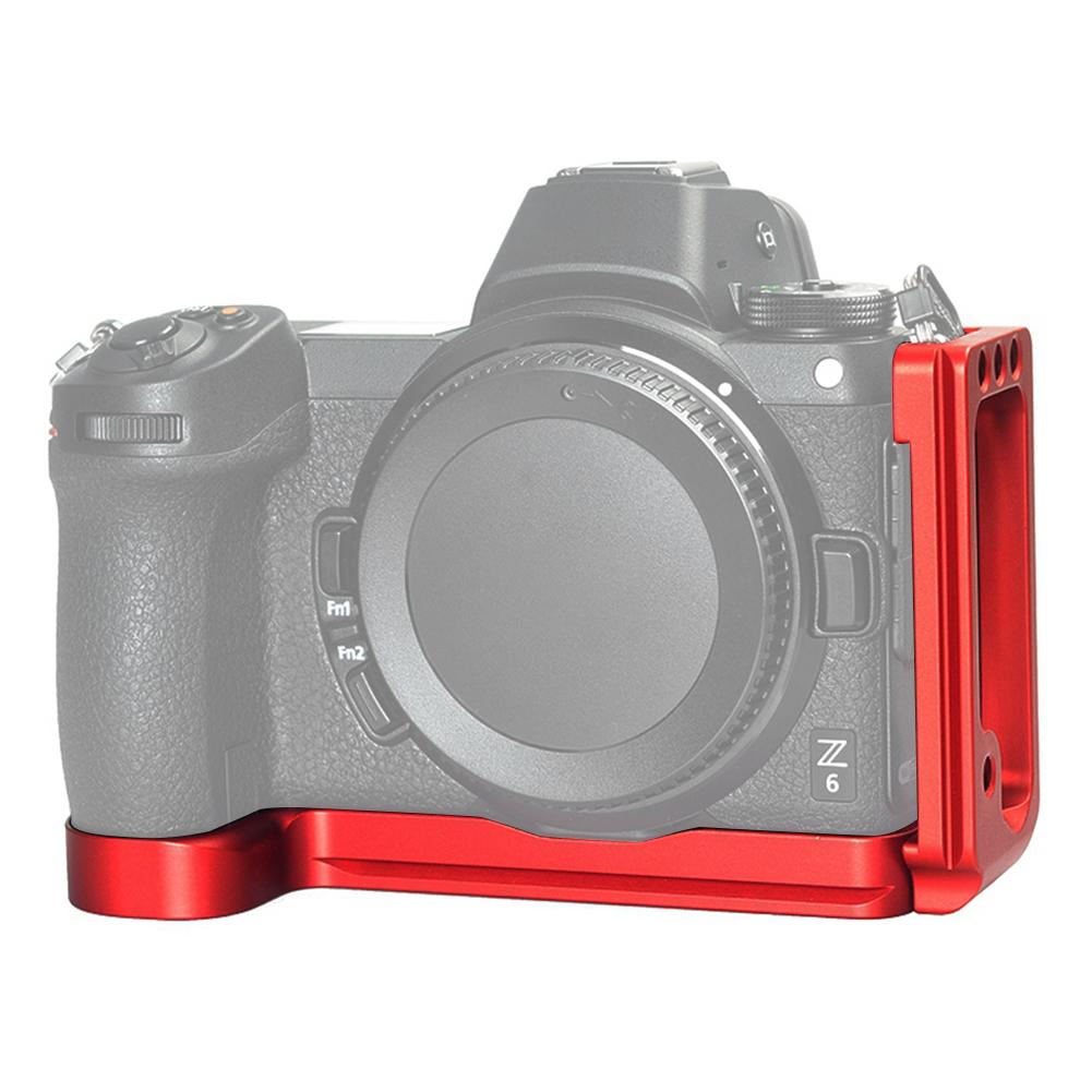 Aluminium Alloy Stretchable L Shape Handle Quick Release Plate for Nikon Z7 Z6 Camera(red )