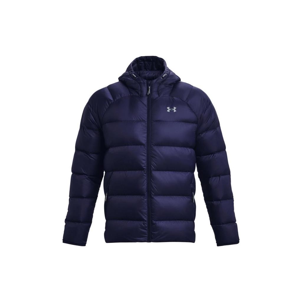 Under Armour Solid Color Hooded Long Sleeve Zip Jacket Men Jackets Blue 1372651-410