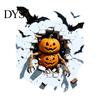 Self Adhesive Scary Wall Murals Halloween Sticker, Realistic Pumpkin/Zombie/Werewolf/Clown Print, Waterproof PVC Self-Adhesive Decals, Bat Pattern