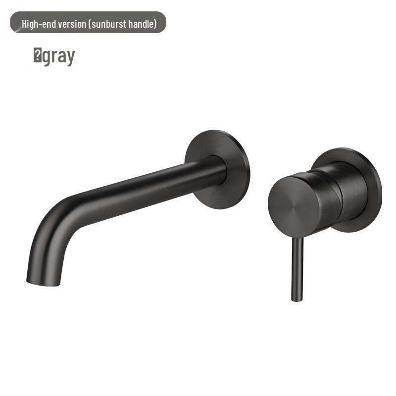 TLXT Gunmetal Grey Wall-Mounted Basin Faucet