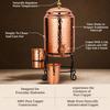 Copper Water Dispenser Set – 5 Litres | Hammered Natural Finish | Includes Stand, 2 Glasses & ABS Tap | Ayurvedic Tamra Jal Water Storage Pot