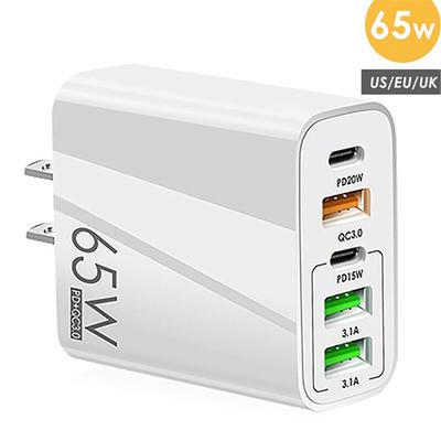 65W USB-C nabíječka GaN rychlonabíječka PD Quick Charge QC3.0 síťový adaptér pro iPhone 16 Xiaomi POCO Samsung OnePlus