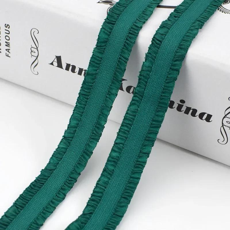 5/10Yards Meetee 12mm Ruffled Elastic Band Colorful Pleated Stretch Lace Trim Headdress Ribbon DIY Garment Sewing Accessories