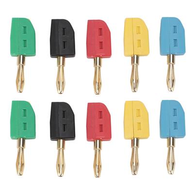 10 Stück 4mm Bananenstecker 32A Vergoldetes Messing Schnellverbindungs-Bananenstecker für Prüfgeräte