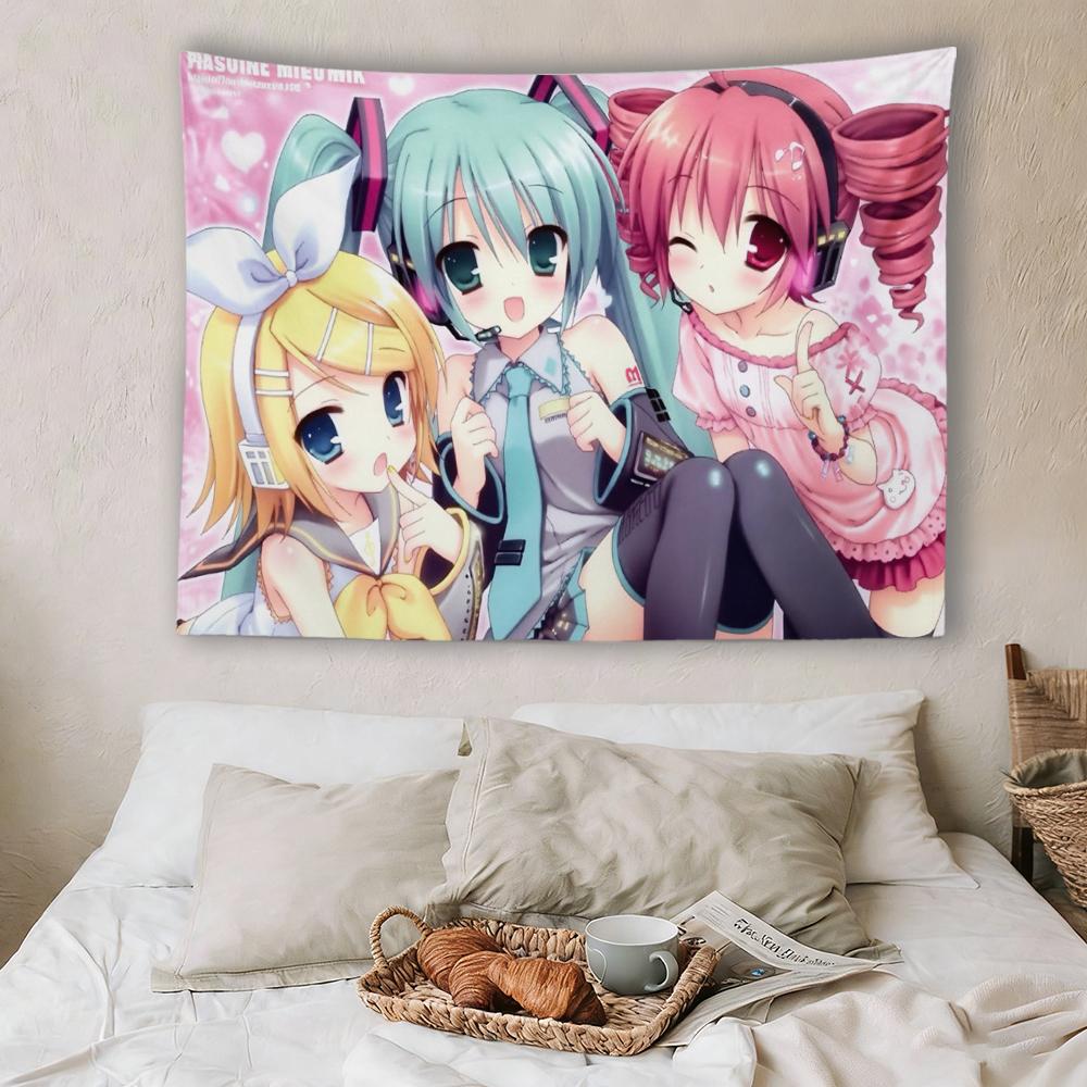 Arazzo Vocaloid Hatsune Miku Rin Teto, Carina Decorazione da Appendere al Muro Anime