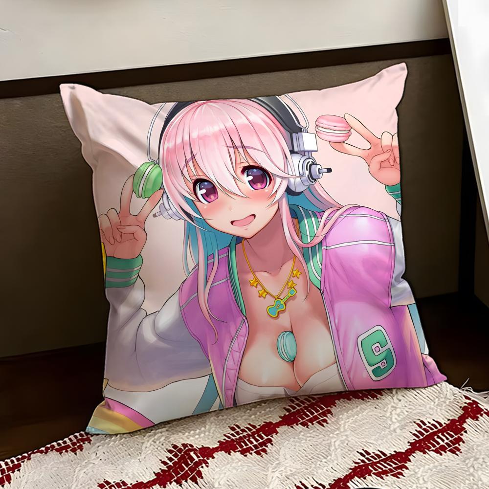 SSUPER Anime SSONICO Cushion Cover Reversible Soft Durable Pillow Cover Home Car MultiScene Use for Daily Comfort