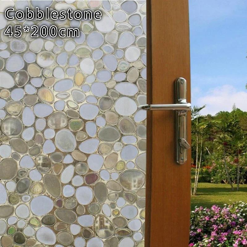 3D Anti-Heat Electrostatic Solar Glass Film UV Film Window Blinding Film Static Opaque Glass Stickers Bathroom Bedroom Kitchen