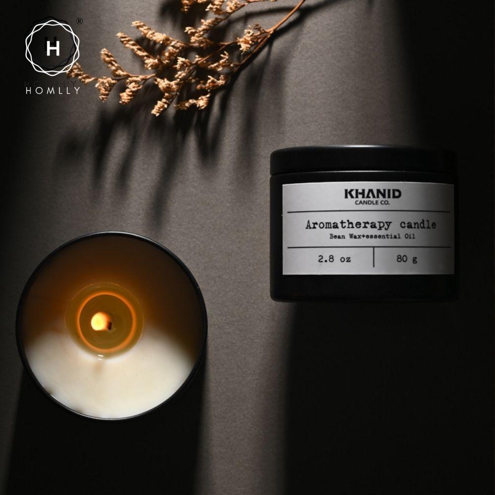 Homlly Khanid Collection Soy Wax Aroma Candles Black Travel Tin (80g) (X2PCS)