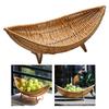 Elegant Fruit Dish with Rattan Pattern Nautical Themed Fruit Bowl Sturdy Rattan Imitation Plastic Tary for Everyday Use
