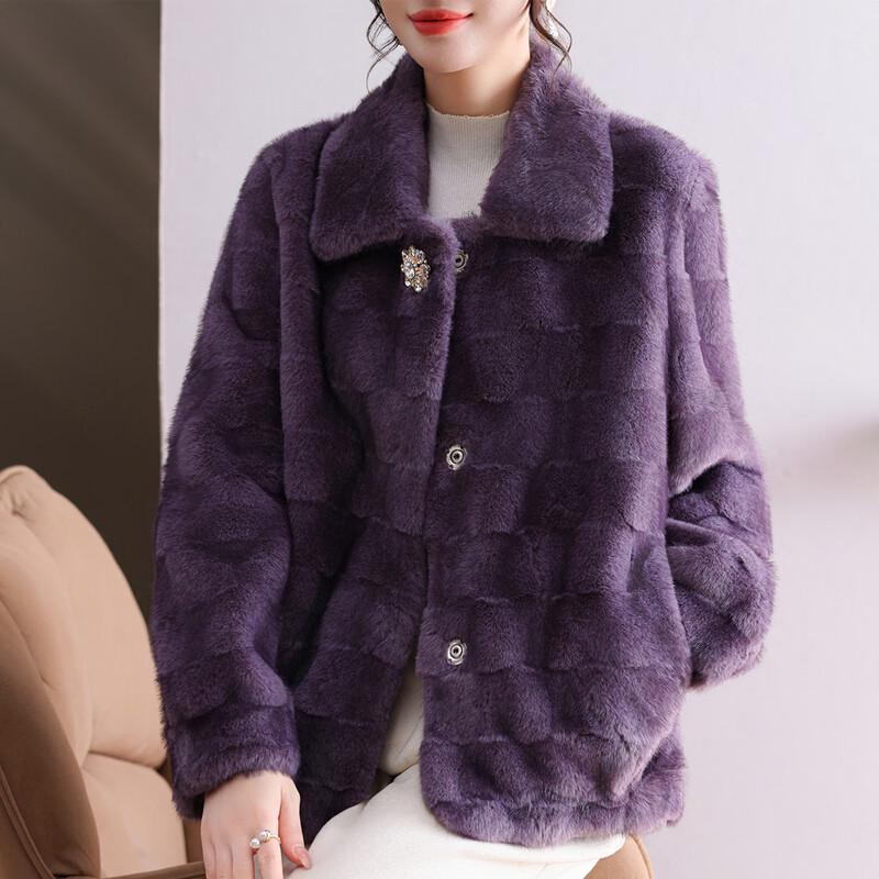 

YUZHAOLIN Зимнее повседневное пальто из искусственного меха для пожилых женщин L