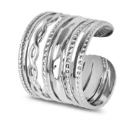 Wholesale High End Waterproof Three-dimensional M Letter Hollow Stainless Steel Finger Ring Trendy for Women Personalize Jewelry