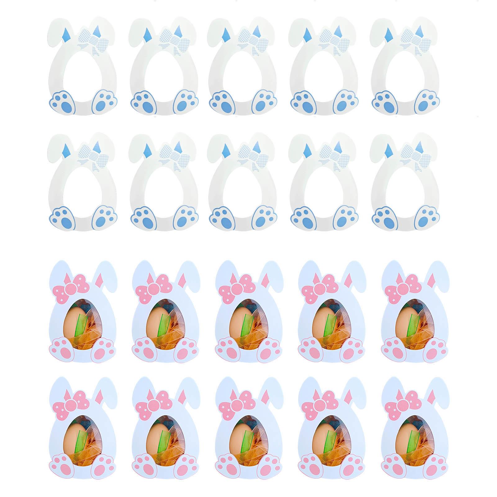 

Rabbit Shape Gift Box Transparent Candy Container Easter Egg Candy Storage Box Cartoon Design Sweet Treat Holder For Kids Party