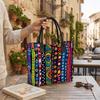 Colorful Tribal Print Tote Bag Large Capacity Casual Shoulder Bag for Daily Use