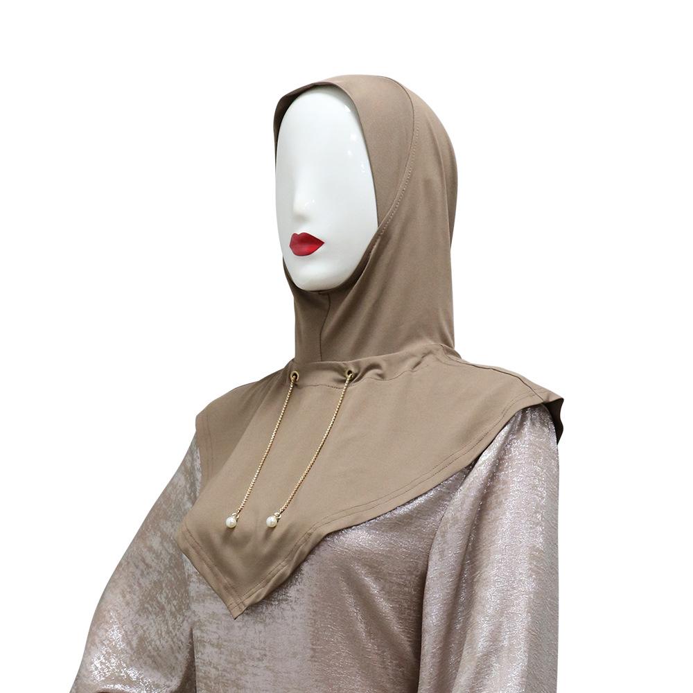 XQY500332 Middle Eastern Metal Chain Rhinestone Pullover Hat for Women - Fashion Ethnic Headscarf